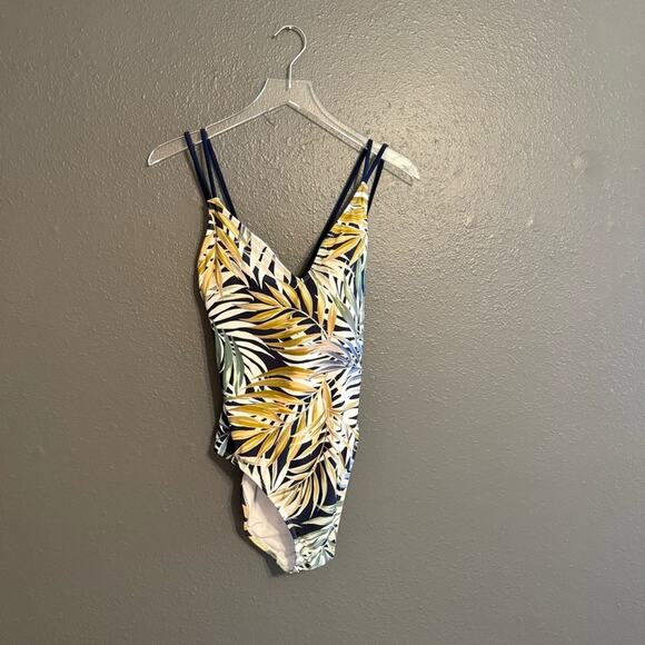 Hurley NWOT Tropical Palm Leaf One Piece Swimsuit Size L - Picture 2 of 8